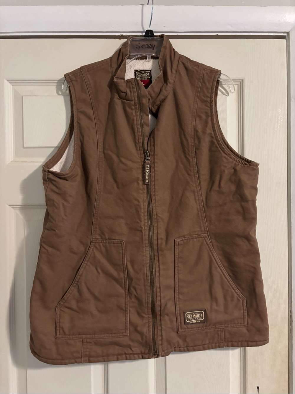 Women’s size L Schmidt workwear for her vest style jacket
